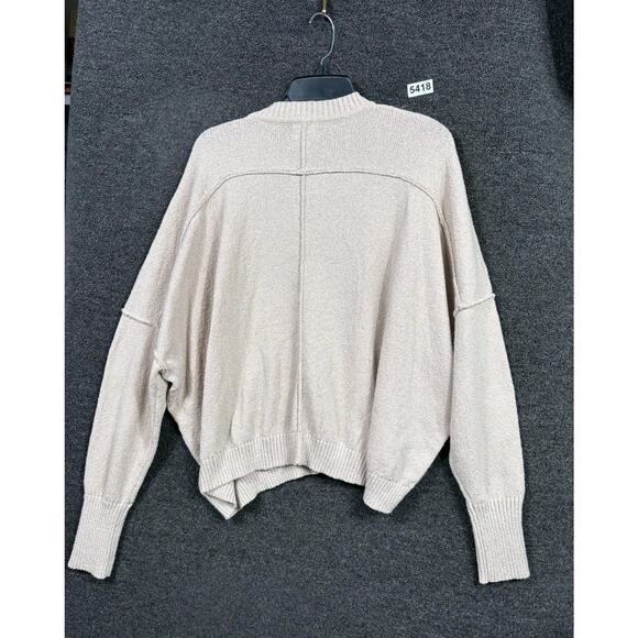 Andree by Unit Knit Sweater Women's Size M Beige Oversized Long Sleeve - Picture 2 of 7